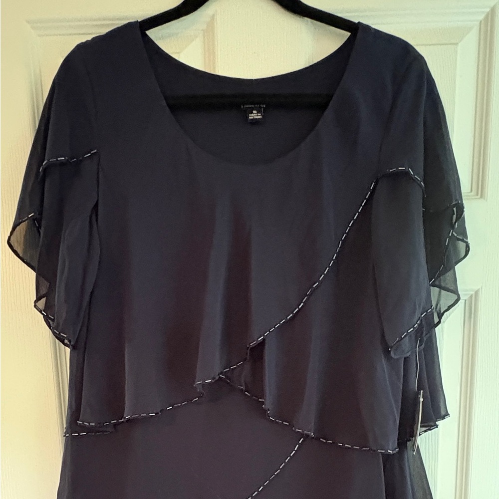 Elegant Navy Layered Dress